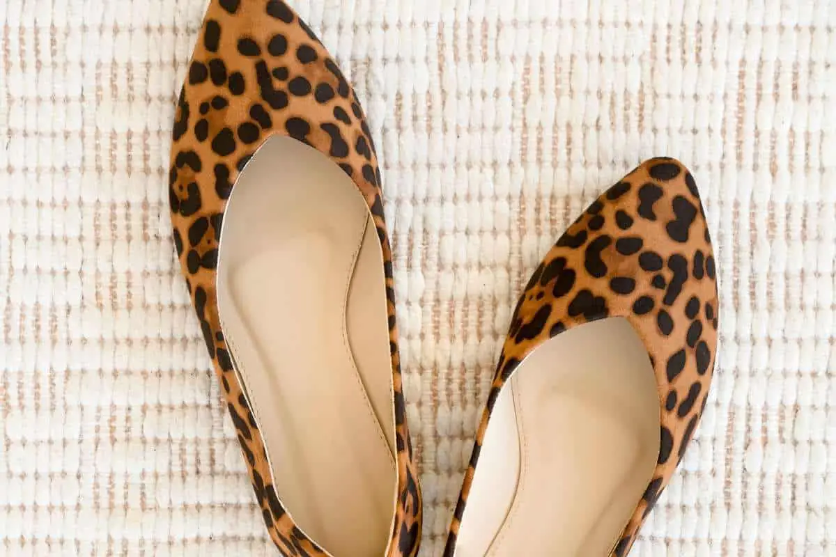 leopard print shoes on floor