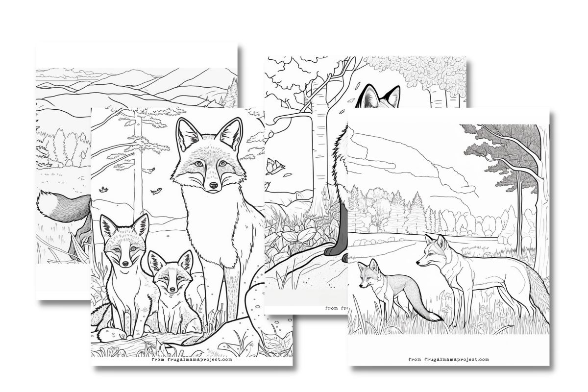 adult fox coloring pages mockup