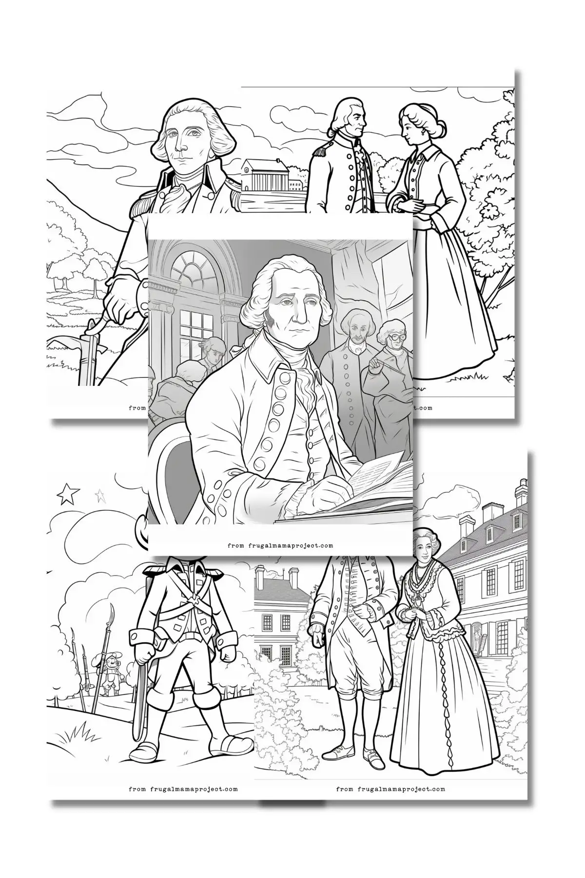 george washington coloring pages on white background