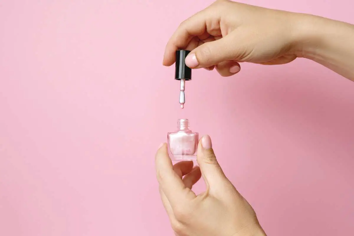 nail polish on pink background