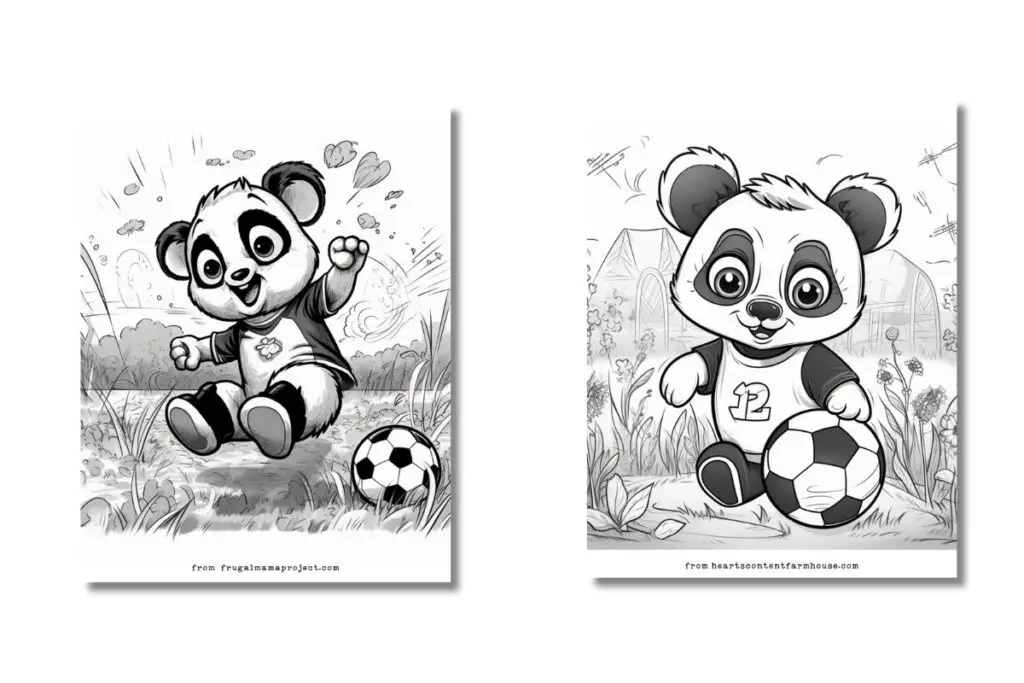 2 panda coloring sheets