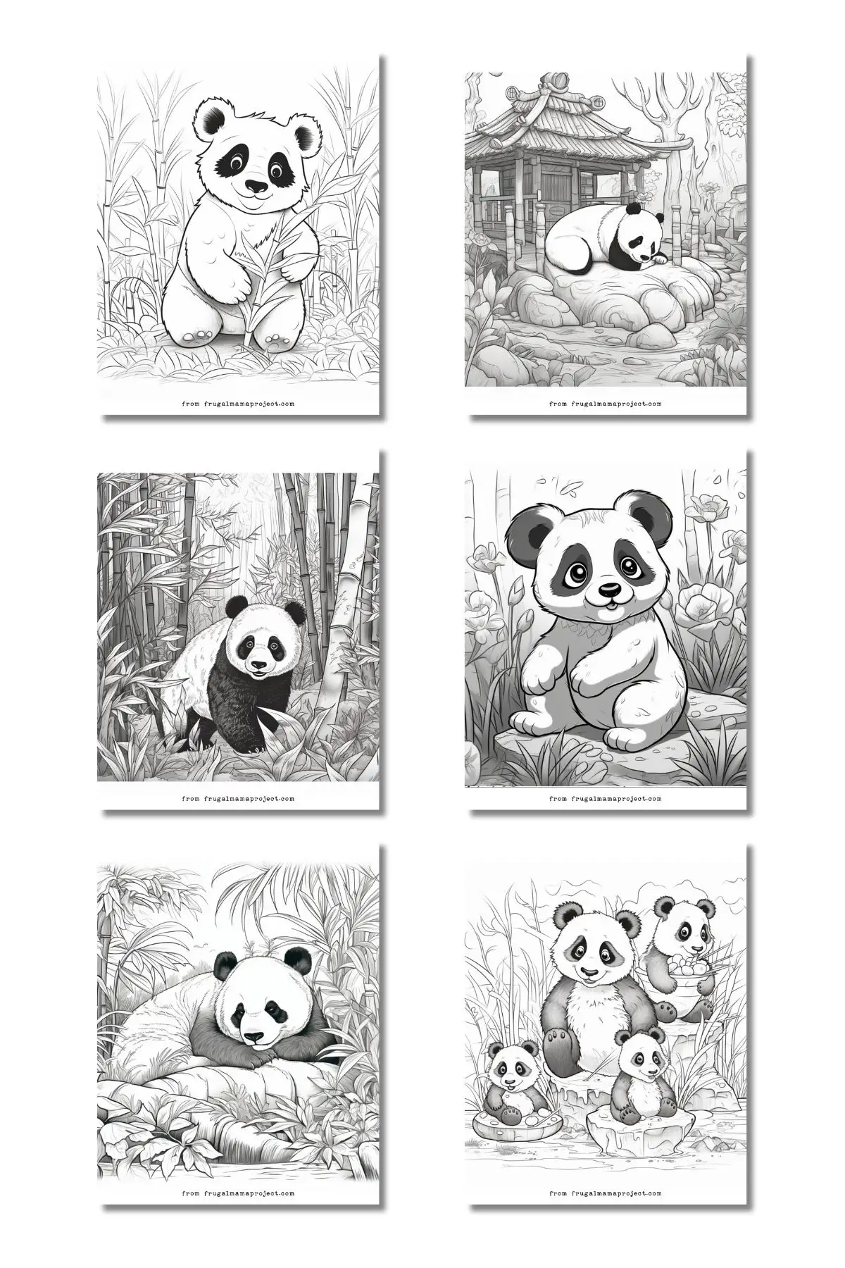 mockup of panda coloring pages