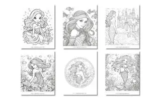 Free Mermaid Coloring Pages {11 Beautiful Designs}